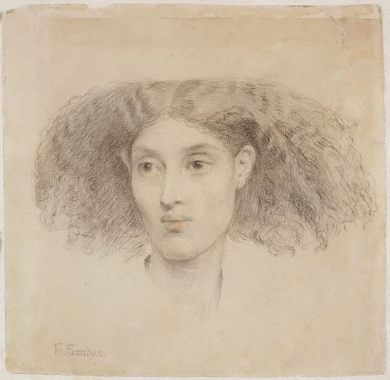 Frederick Sandys-94-Studio della testa di una giovane mulatta